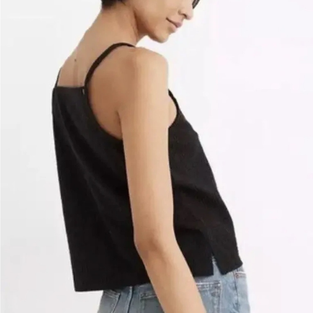 Madewell Black Apron Sweater Tank Top with Spaghetti Straps Size: Small